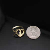 Real 10K Gold Virgin Mary Heart Ring