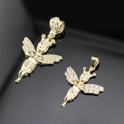 10K Real Gold Angel Pendant