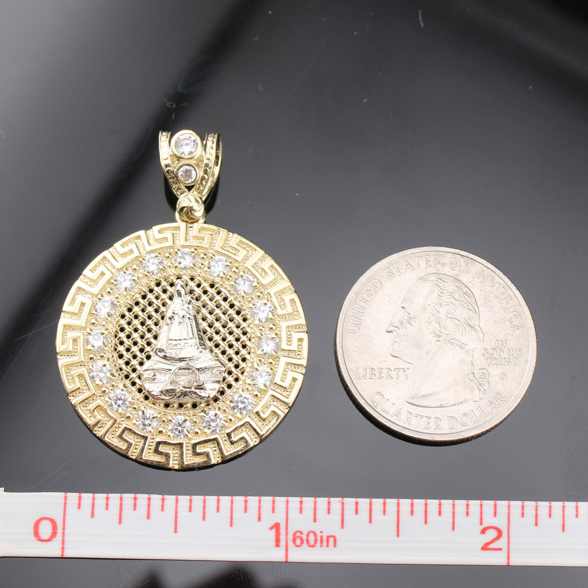 Real 10K Gold Our Lady of Aparecida Pendant