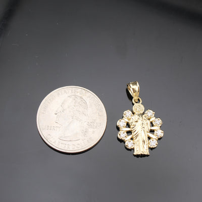 10K Real Gold Virgin Mary Pendant