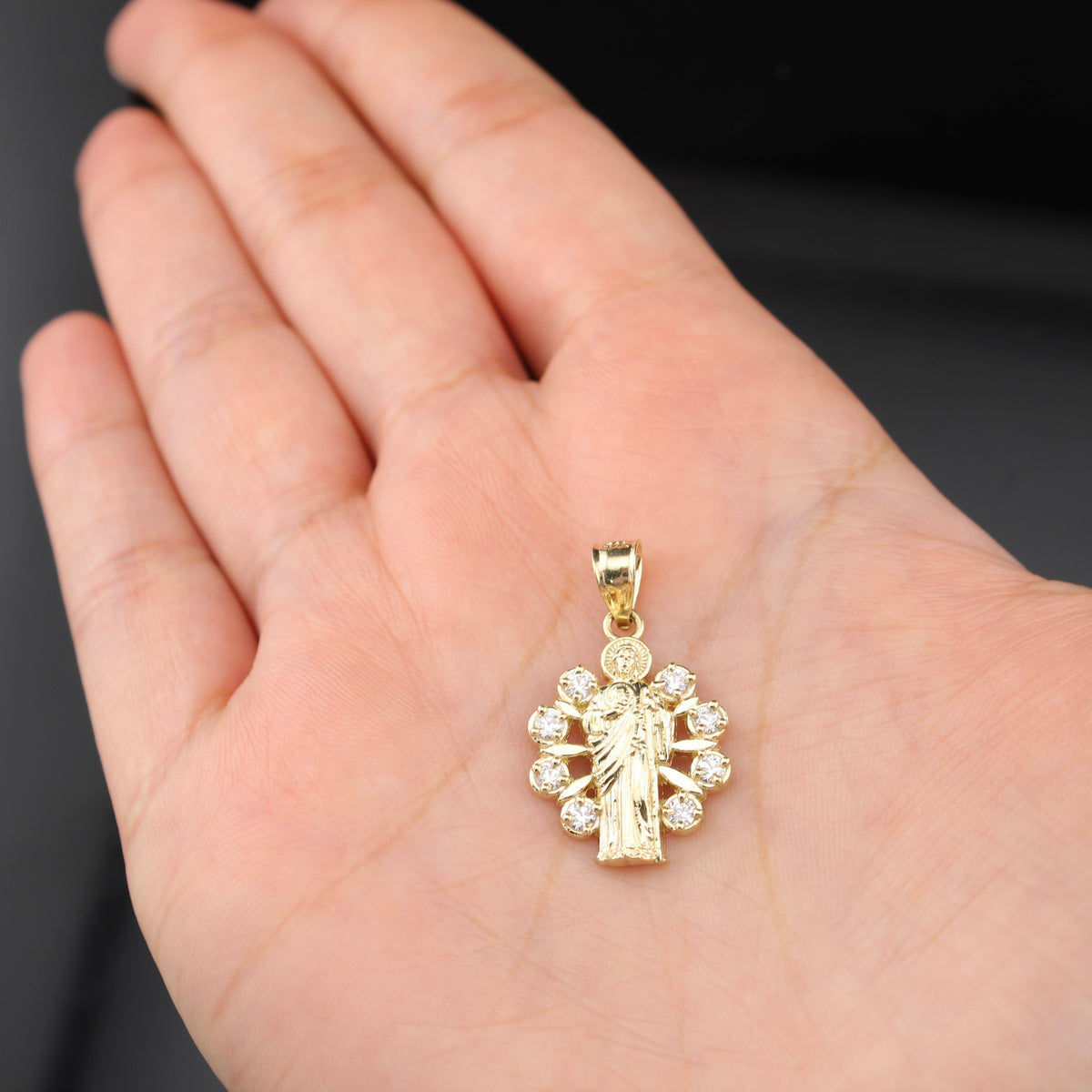 Real 10K Gold Virgin Mary Pendant