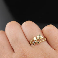 Real 10K Gold Rose Ring