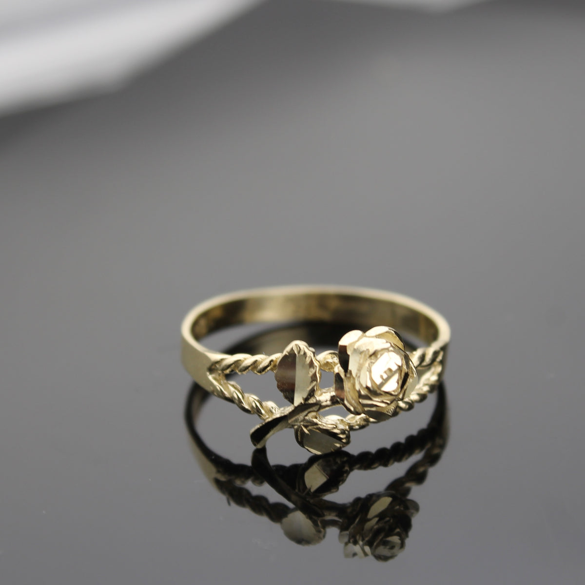 Real 10K Gold Rose Ring