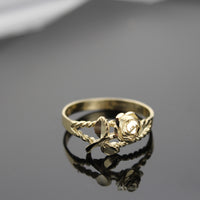 Real 10K Gold Rose Ring