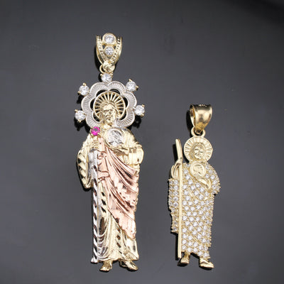 10K Real Gold TriColor Saint Judas Pendant
