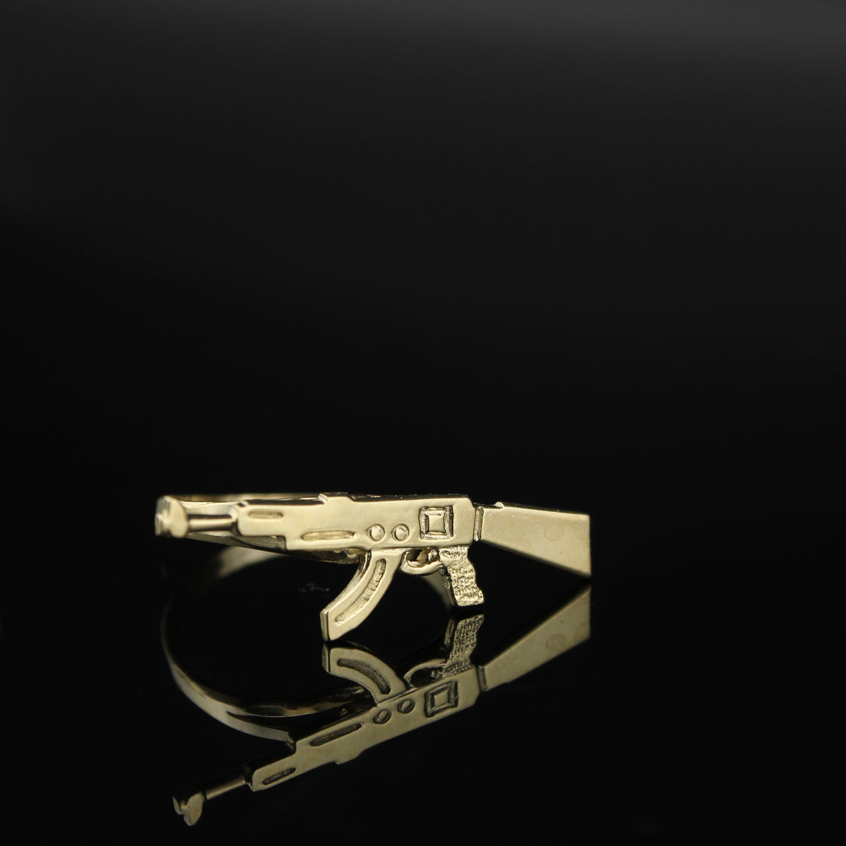 Real 10K Gold Ak-47 Ring