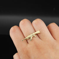 Real 10K Gold Ak-47 Ring