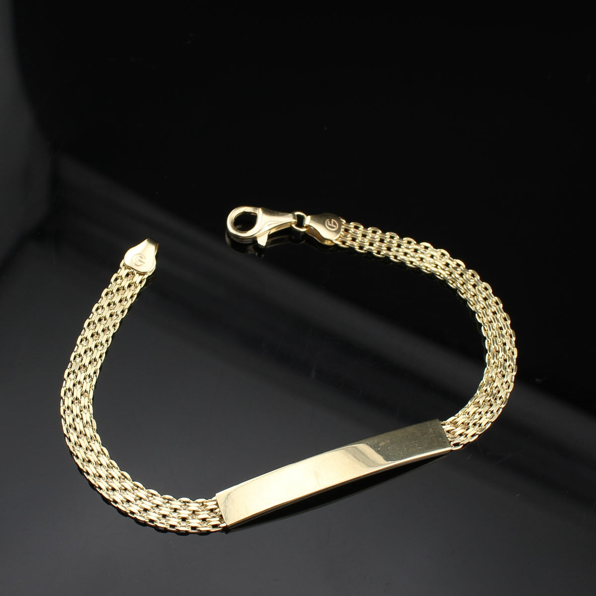 Pulsera Real de Eslabones ID Bismark de Oro de 10K