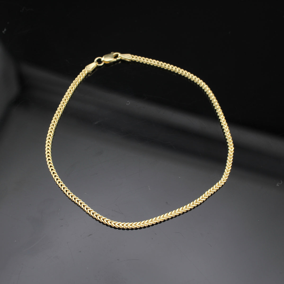 Real 10K Gold Box Chain Bracelet