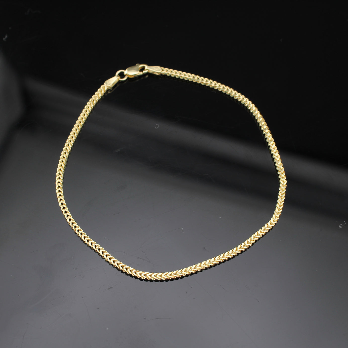 10K Box Chain Bracelet 8 in
