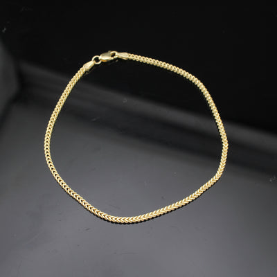 10K Box Chain Bracelet 8 in