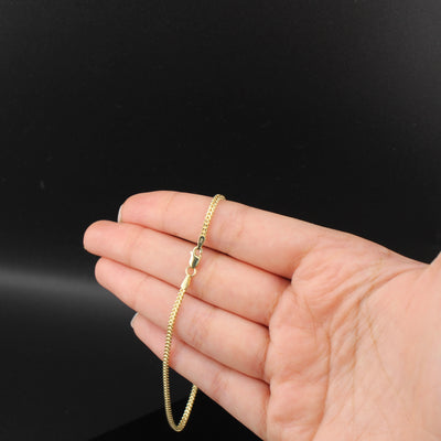 10K Box Chain Bracelet 8 in