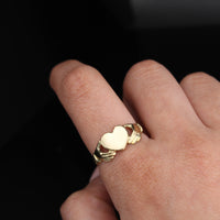 Real 10K Gold Claddagh Heart Ring