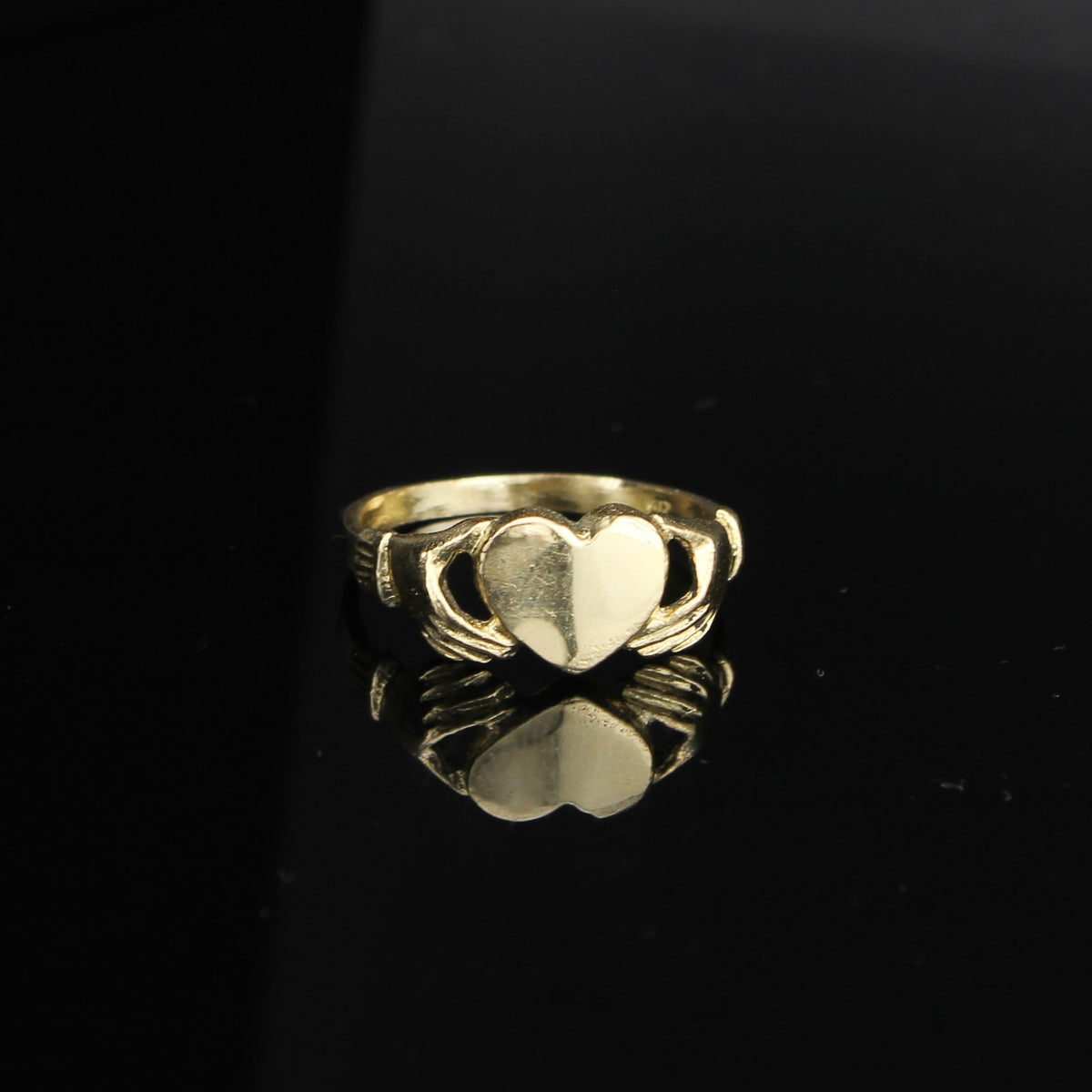 Real 10K Gold Claddagh Heart Ring