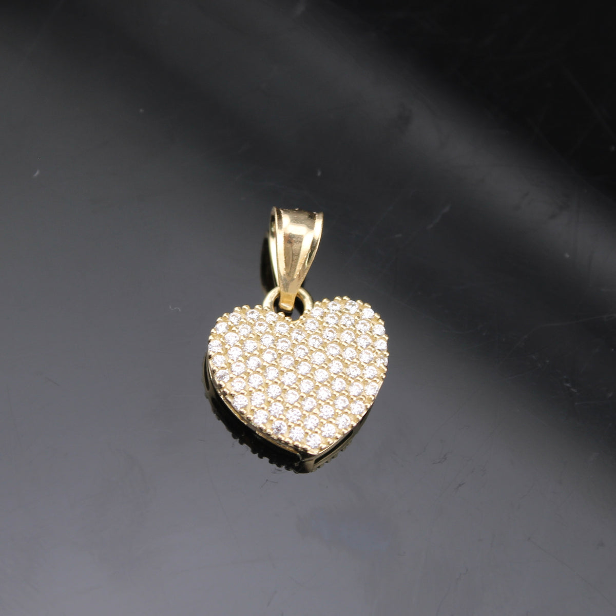 Colgante de corazón de oro de 10K real