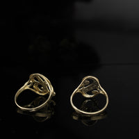 10K Real Gold Initial Letter Cursive Rings