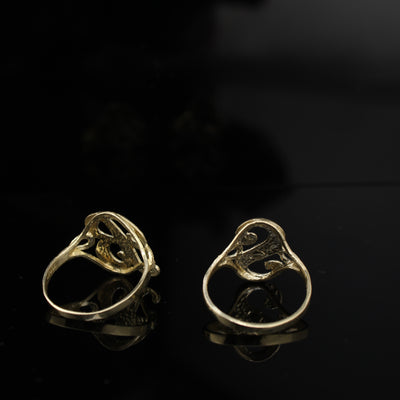 10K Real Gold Initial Letter Cursive Rings