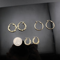 Aretes de aro de oro de 10K auténtico