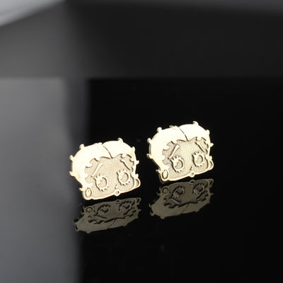 10K Real Gold Betty Inspired Earring Studs