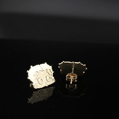 10K Real Gold Betty Inspired Earring Studs