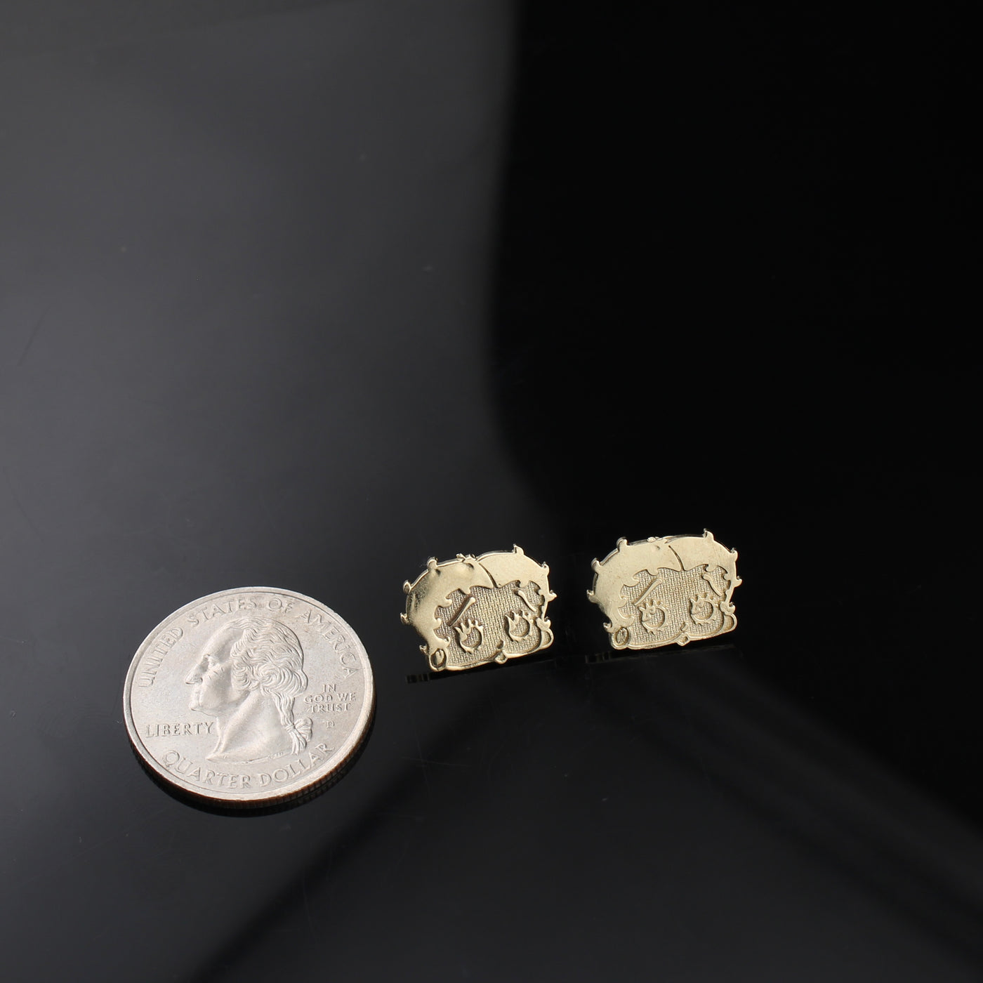 10K Real Gold Betty Inspired Earring Studs