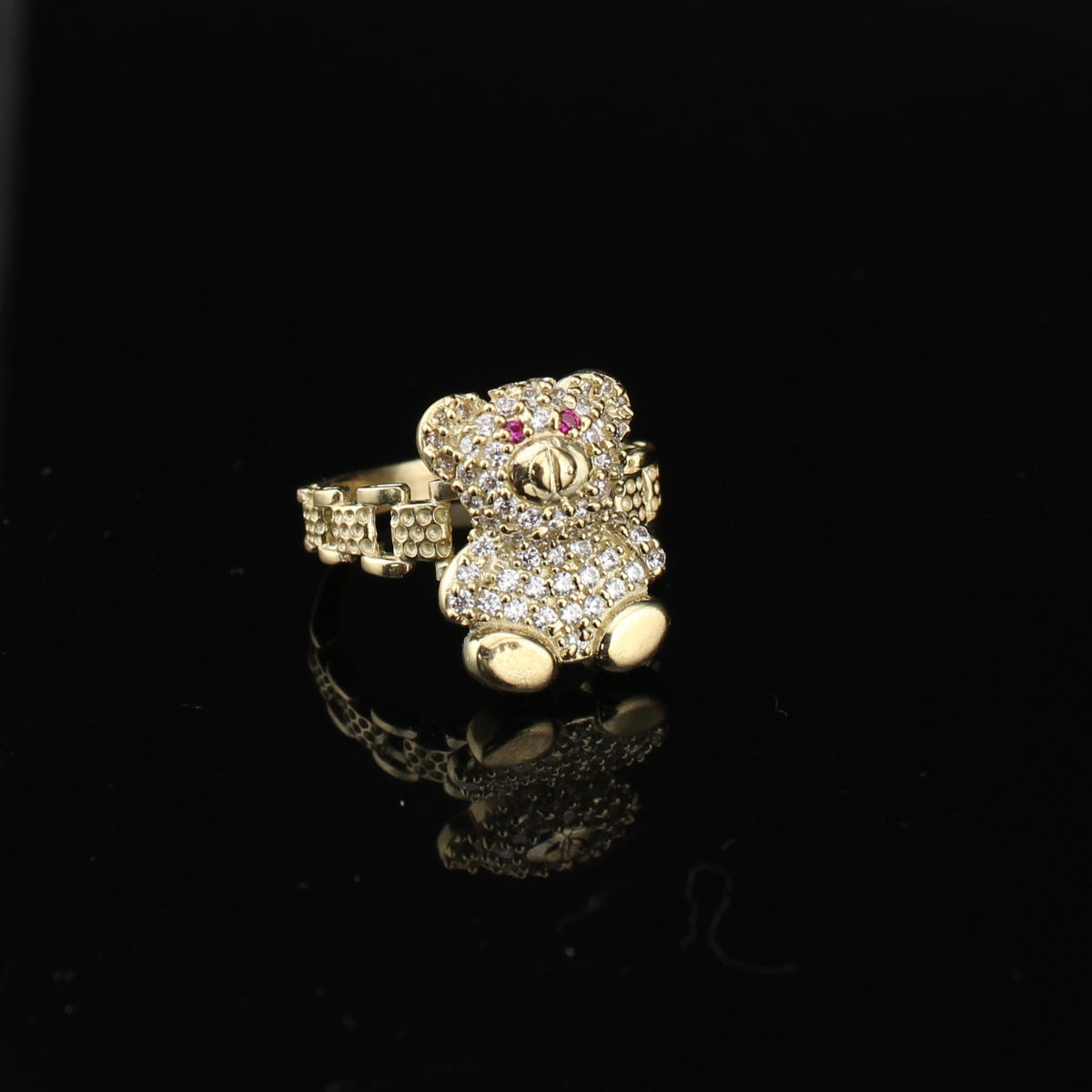 Real 10K Gold Teddy Bear Ring