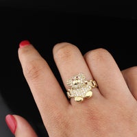 Real 10K Gold Teddy Bear Ring