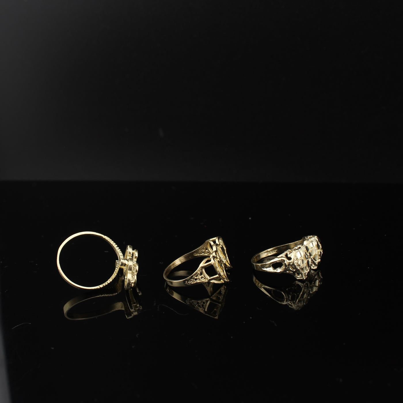 10K Gold Double Heart Rings