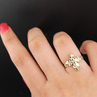 Anillo de cruz de oro 10K auténtico