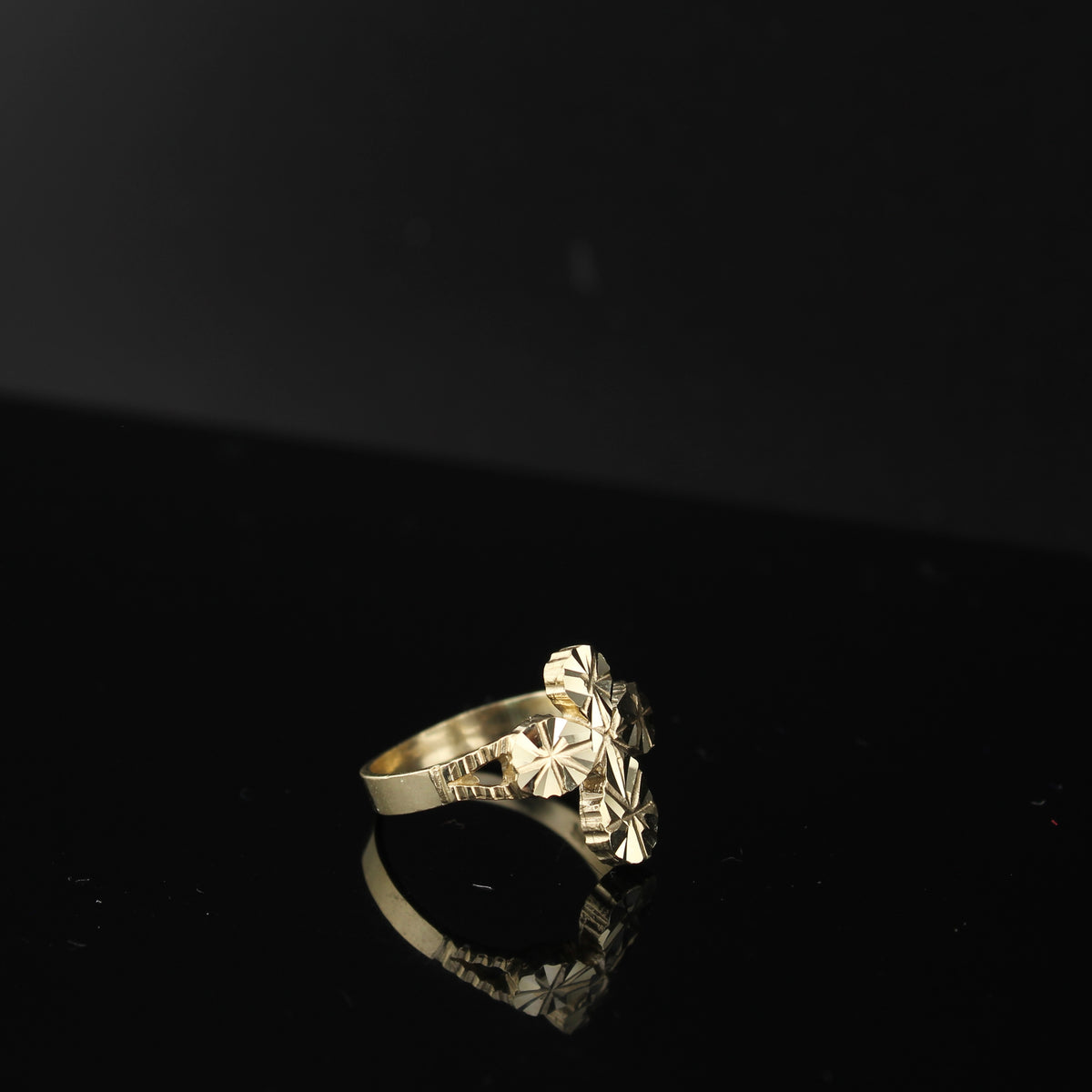 Anillo de cruz de oro 10K auténtico