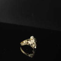 Anillo de cruz de oro 10K auténtico