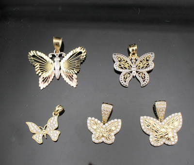 10K Real Gold Butterfly Pendants
