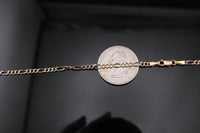 Real 14K Tri-Color Gold Figaro Chains