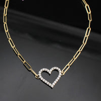 Pulsera de mariposa y corazón con diamantes de oro de 10 quilates auténtico