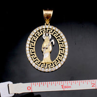 Colgante de oro auténtico de 10 quilates de la Santa Muerte
