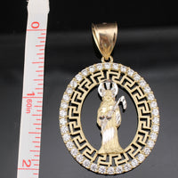 Colgante de oro auténtico de 10 quilates de la Santa Muerte