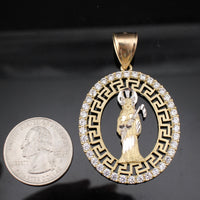 Colgante de oro auténtico de 10 quilates de la Santa Muerte
