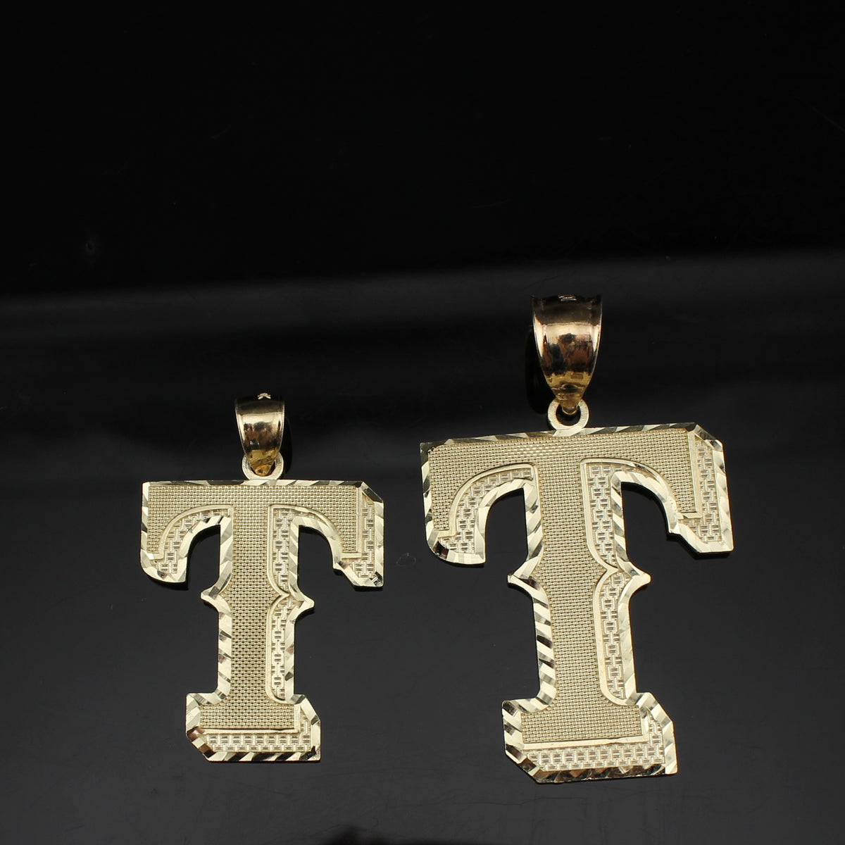 Real 10K Gold T Initial Pendant