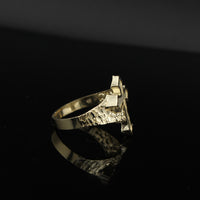 Real 10K Gold Men's Cross Ring