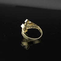 Real 10K Gold Men's Cross Ring