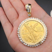 Real 10K Gold 50 Pesos Pendant