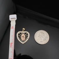 Colgante de la Virgen María de oro de 10 quilates auténtico