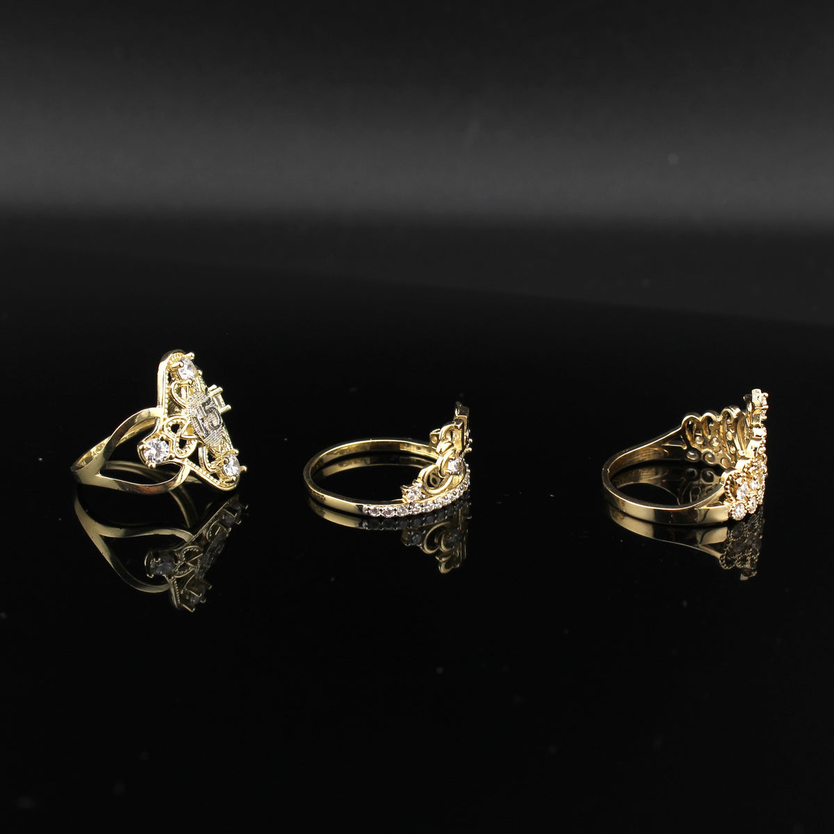 10K & 14K Real Gold Quinceañera Ring - alternate view - ICEbyAK
