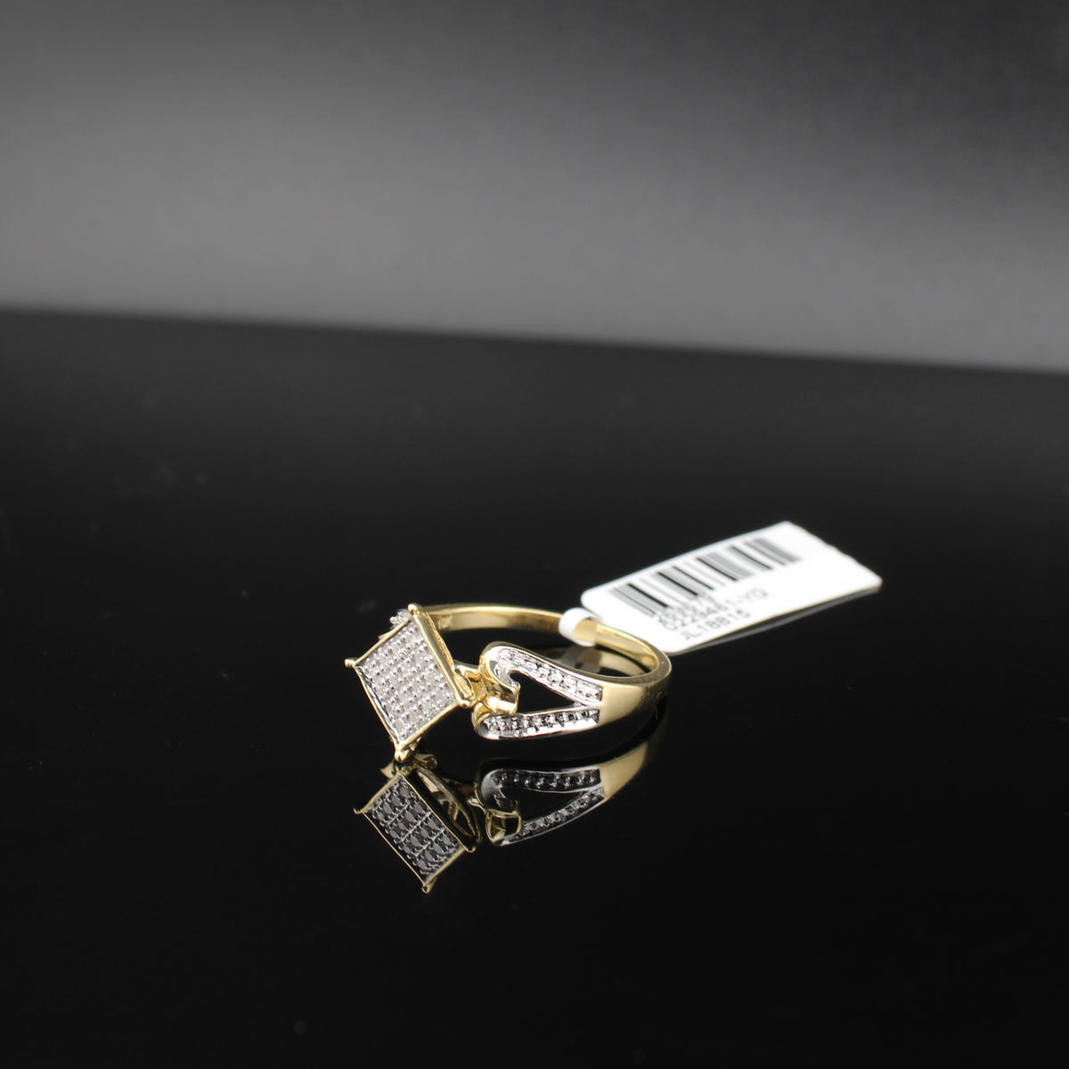 Anillo de compromiso o promesa de oro de 10 quilates con diamantes para mujer