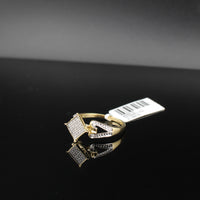 Anillo de compromiso o promesa de oro de 10 quilates con diamantes para mujer