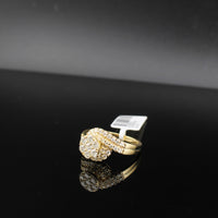 Anillo de compromiso de oro de 10K auténtico con diamantes y diseño floral para mujer