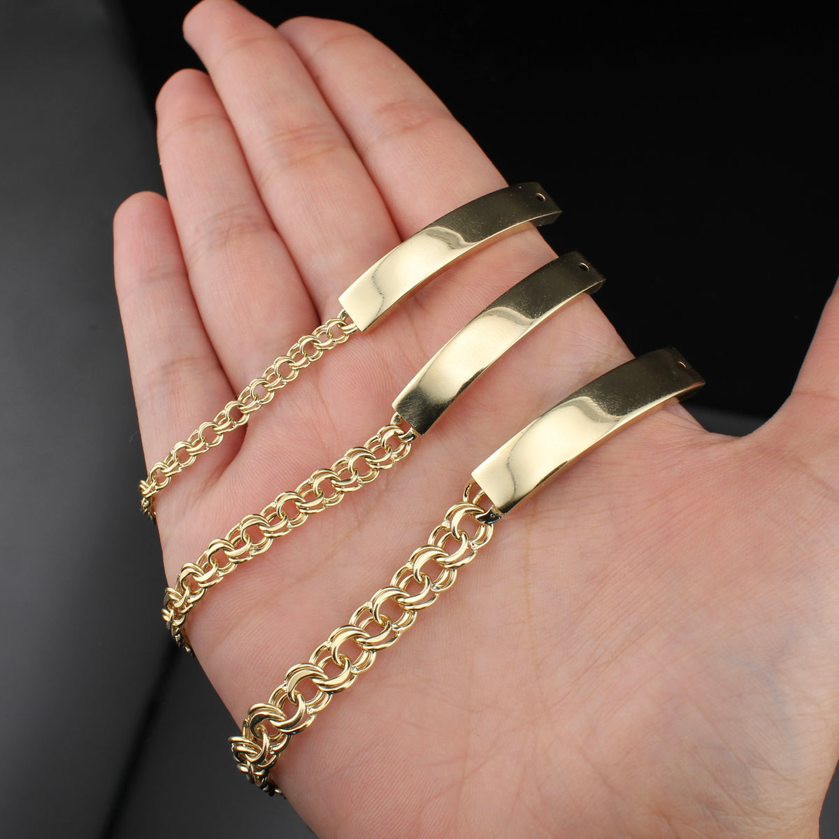 Pulsera de Oro de 10K auténtico Chino ID para Damas/Bebé