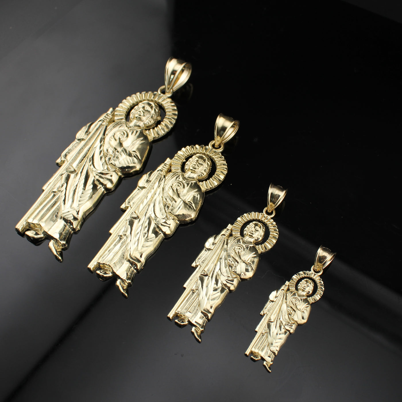 10K Real Gold Saint Jude San Judas Pendant