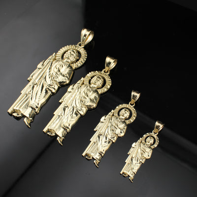 10K Real Gold Saint Jude San Judas Pendant