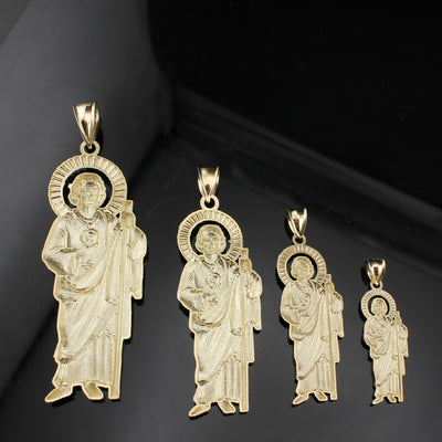 10K Real Gold Saint Jude San Judas Pendant